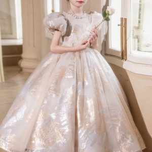 Bishop sleeve pattern birthday princess dress baby girls