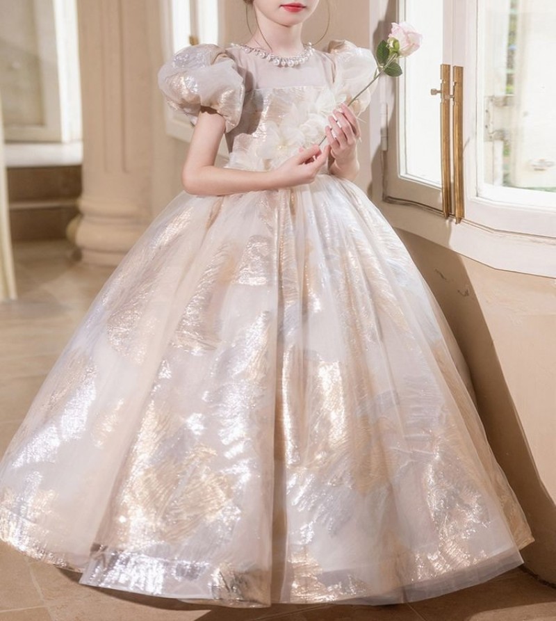 Bishop sleeve pattern birthday princess dress baby girls