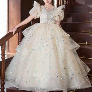 Bump the color flicker flower princess dress