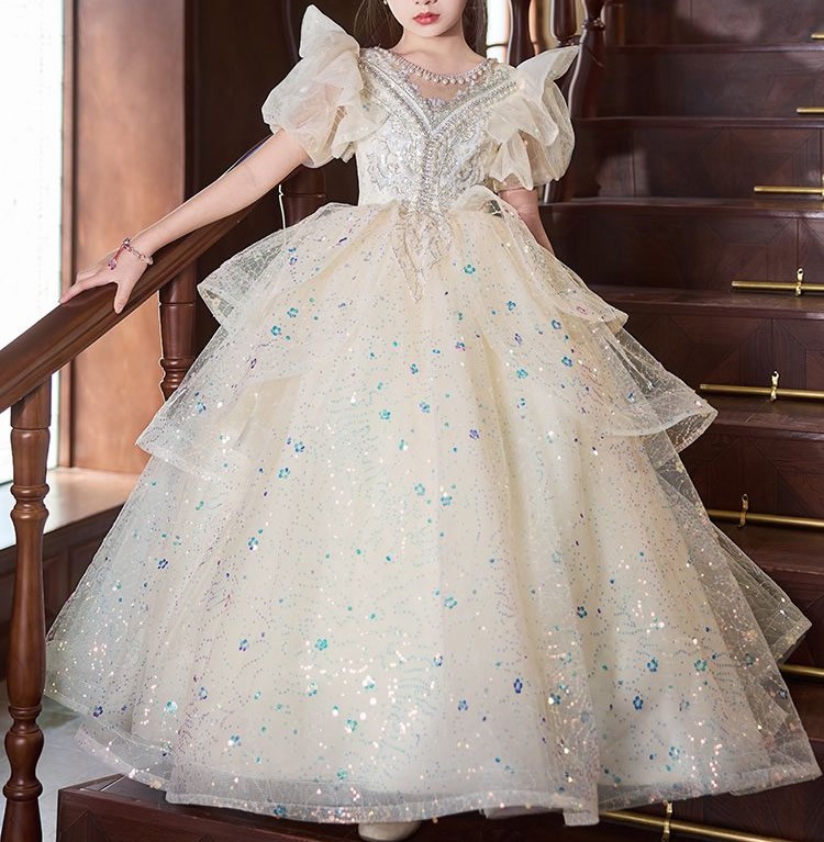 Bump the color flicker flower princess dress