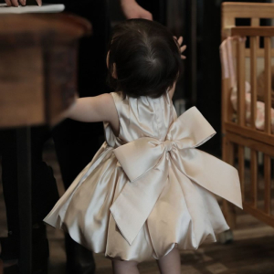 Infant satin Bubble medium length dress