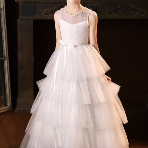 White Lace Stacked Cake Princess dress