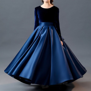Long sleeves Back bow Performance Gown