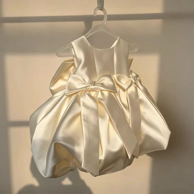 Trottie girls Champagne light luxury bow bubble gown